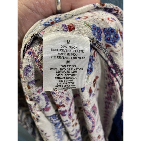 Bila Maxi Sundress Women Med Colorful BOHO Hippie Rayon Elastic V Neck India - Picture 3 of 7